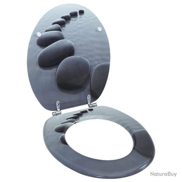 Si�ge de toilette avec Couvercle MDF Pierres alsavelo