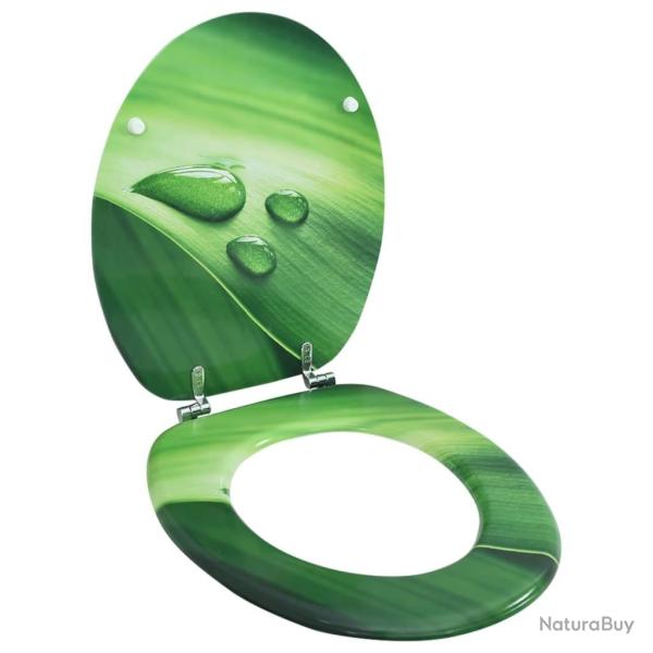 Si�ge de toilette avec couvercle MDF Vert Gouttes d'eau