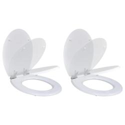 Si&egrave;ge de toilette et couvercle &agrave; fermeture douce 2pcs MDF Blanc alsavelo