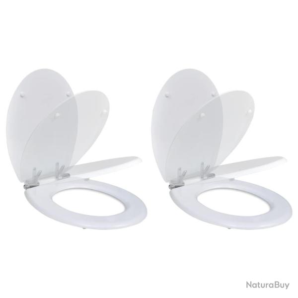 Si�ge de toilette et couvercle � fermeture douce 2pcs MDF Blanc alsavelo