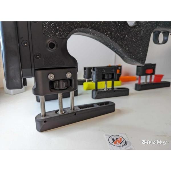 BAG RIDER CZ 457 LRP /  PETG CARBONE /   Support de sac r�glable UNIQUE GRAND NOIR - TIGE INOX  V3