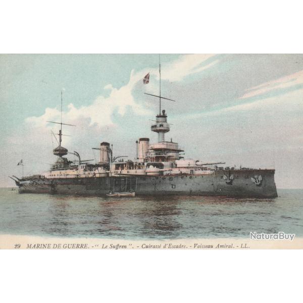 CPA -Marine Guerre -'' LE Suffren ''  Cuirasse d'Escadre.- Vaisseau Amiral N�618