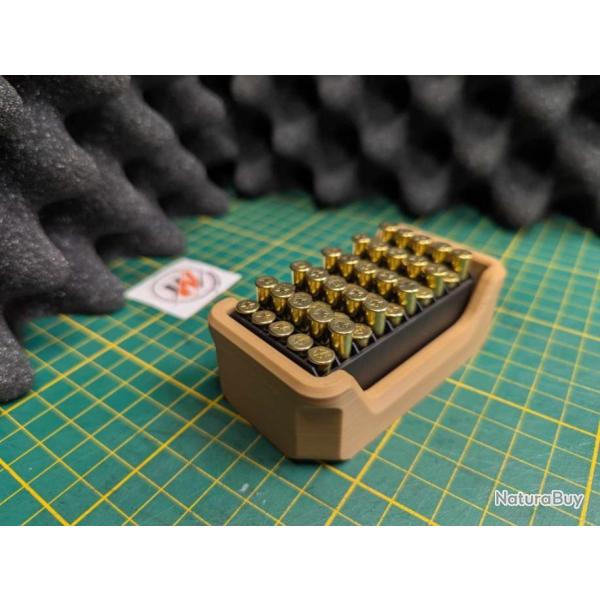PORTE CARTOUCHE  TAN - Pr�sentoir � munitions pour 50 Balles - Calibre 22LR Couleur SABLE / TAN