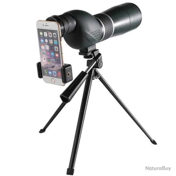 Longue Vue 20-60x60 Compacte BAK4 �tanche FMC Monoculaire Tr�pied & Adaptateur Smartphone Nature Cam