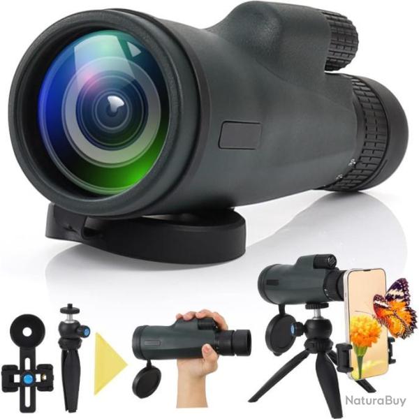 Monoculaire HD 10-30x50 BAK4 FMC �tanche IPX7 + Support Smartphone Tr�pied Observation Chasse Nature