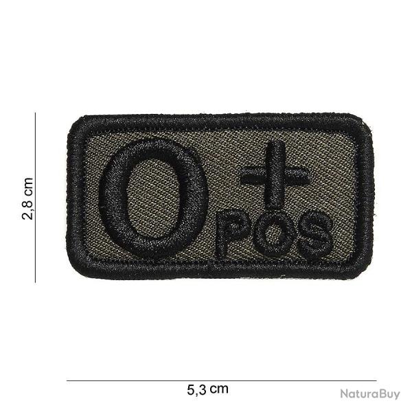 Patch tissu O+ noir sur fond vert (avec velcro) | 101 Inc (0000 2659)