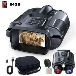 Jumelles Vision Nocturne 4K Infrarouge 600m Zoom 8X &Eacute;cran 3" Rechargeable 5000mAh Chasse Observation