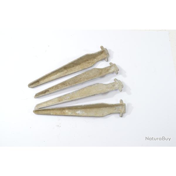 Lot piquets sardines de tente aluminium annes 1930 - 1950. Reconstitution militaire WW2, camping