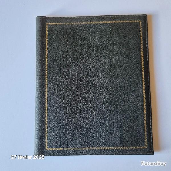 Organiseur ou porte bloc, et cartes, en cuir Le Tanneur, vintage