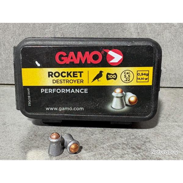Plomb GAMO Rocket Destroyer Calibre 5,5 mm (Boite de 150 plombs)