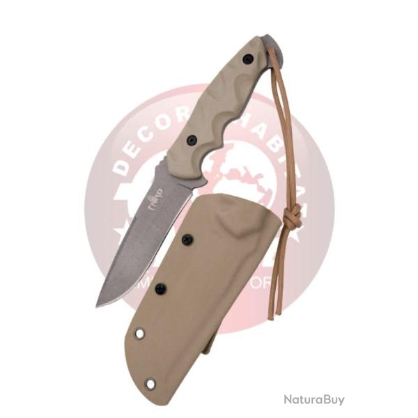 Third TH-H0200TN Couteau avec lame en acier plaqu� titan Gun Grey de 12 cm