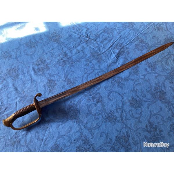 Sabre Mle 1845/1855 d'adjudant/officier d'infanterie SF Manufacture de Chatellerault 1854