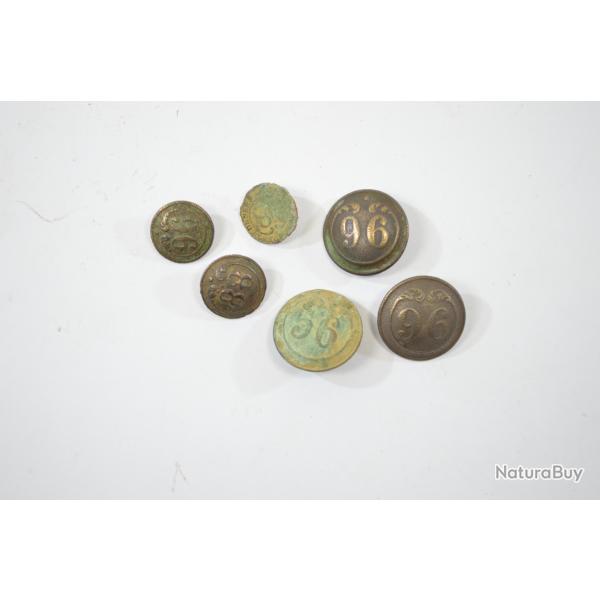 Lot de boutons militaires premier ou second Empire. Napol�on III