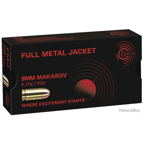 Cartouches GECO Calibre 9 mm MAKAROV FMJ (x250)