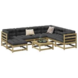 Salon de jardin 8 pcs bois de pin impr&eacute;gn&eacute;