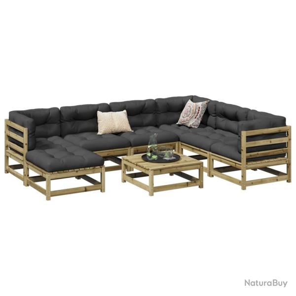 Salon de jardin 8 pcs bois de pin impr�gn�