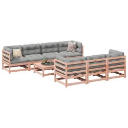 Salon de jardin 8 pcs bois massif sapin de douglas alsavelo