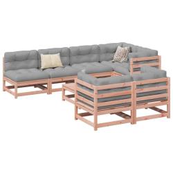 Salon de jardin 8 pcs bois massif sapin de douglas alsavelo