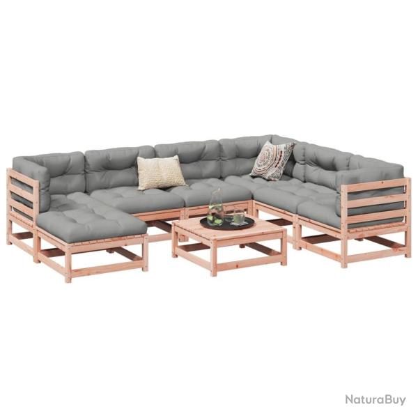 Salon de jardin 8 pcs bois massif sapin de douglas alsavelo