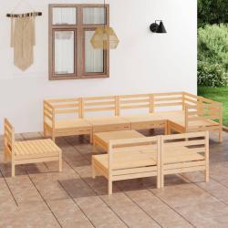 Salon de jardin 9 pcs Bois de pin massif alsavelo