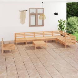 Salon de jardin 9 pcs Bois de pin massif alsavelo