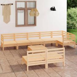 Salon de jardin 9 pcs Bois de pin massif alsavelo