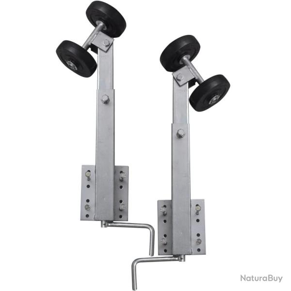 Support � double rouleau pour remorque de bateau 2 pcs 59-84 cm