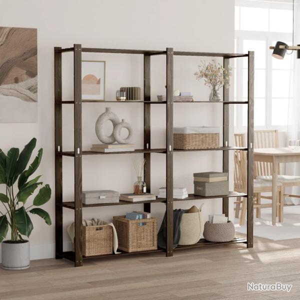 Support de rangement � 5 niveaux noir 170x38x170 cm bois pin