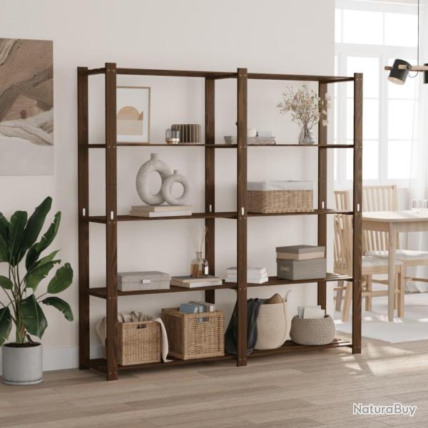 Support de rangement � 5 niveaux marron 170x38x170 cm bois pin