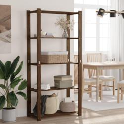 Support de rangement &agrave; 5 niveaux marron 80x38x170 cm bois pin