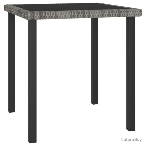 Table  dner de jardin Gris 70x70x73 cm Rsine tresse alsavelo