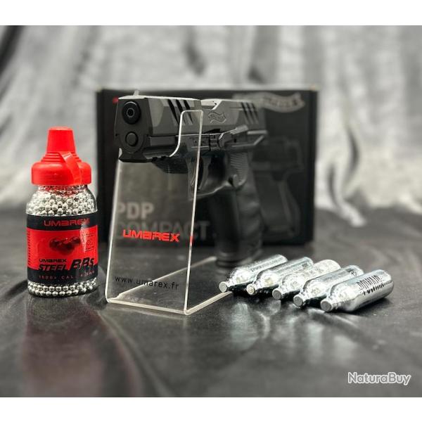 PACK PR�T A TIRER PISTOLET WALTHER PDP COMPACT 4 CO2 CAL BB's BLOWBACK OR COMBO