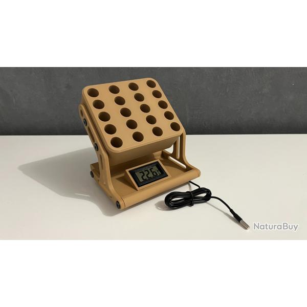 Pr�sentoir pour 338 Lapua Magnum avec sonde de temp�rature couleur sable