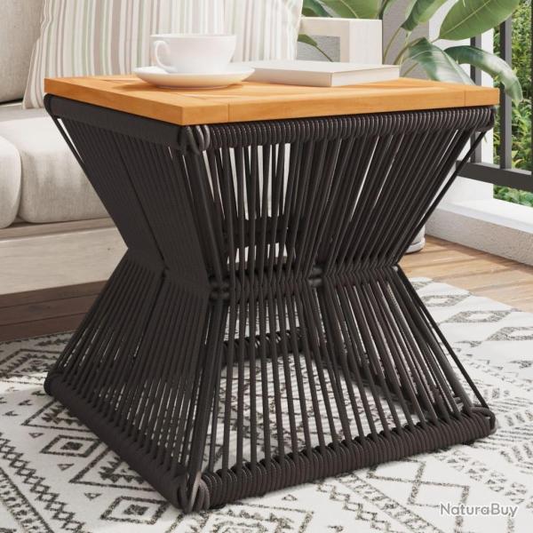 Table basse avec base en fil de fer noir bois d'acacia massif alsavelo