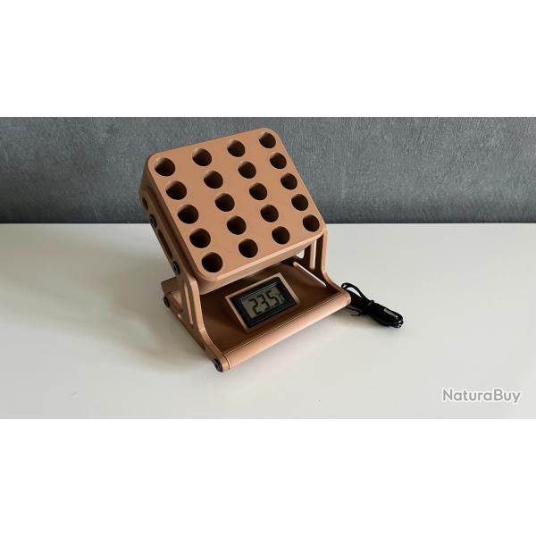 Pr�sentoir pour 338 Lapua Magnum avec sonde de temp�rature couleur marron