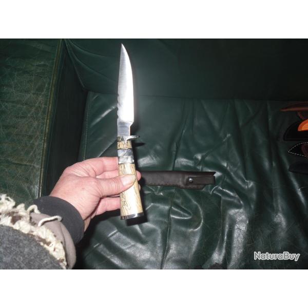 Magnifique poignard d'artisan U.S.A. "F. BRADLEY"