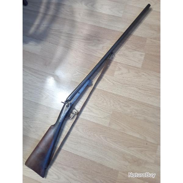 Fusil de chasse � chiens juxtapos� type Lefaucheux 16/65 PN, St Etienne.Avec enrouleur automatique