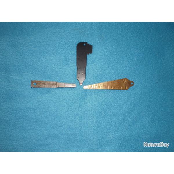 Lot de trois pi�ces (jauges � canons, porte-clefs,etc...) Collection Colt Remington ...