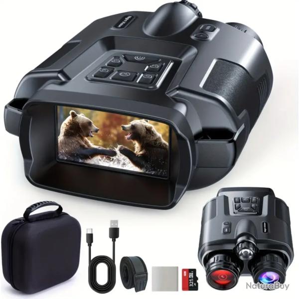 Jumelles de Vision Nocturne Infrarouge Num�riques 4K Ultra HD 5000mAh, Lumi�re IR 3W, Zoom Optique