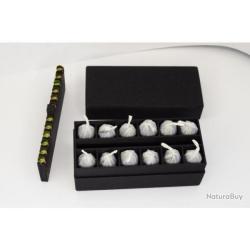 Boite de rangement cal 44 et cal 36 pour 12 cartouches papier de Poudre Noire et 12 amorces