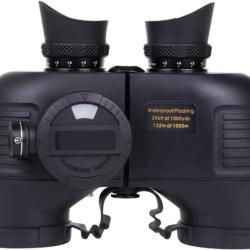 Jumelles Marines 7x50 HD BAK4 &Eacute;tanches Boussole T&eacute;l&eacute;m&egrave;tre Nautique Navigation Chasse Randonn&eacute;e Noir
