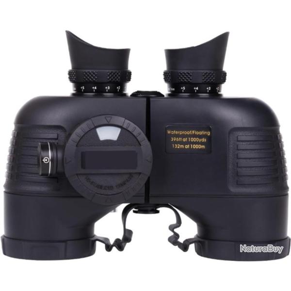 Jumelles Marines 7x50 HD BAK4 �tanches Boussole T�l�m�tre Nautique Navigation Chasse Randonn�e Noir