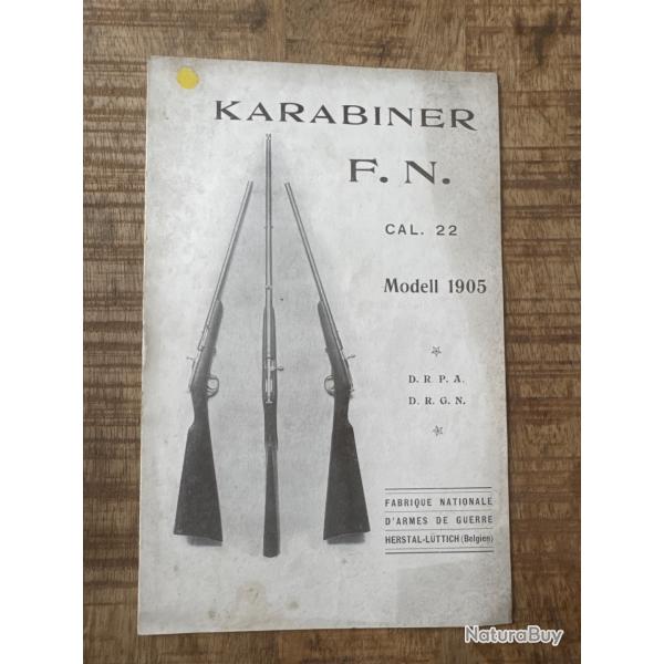 Notice pour Browning modle 1905 en allemand