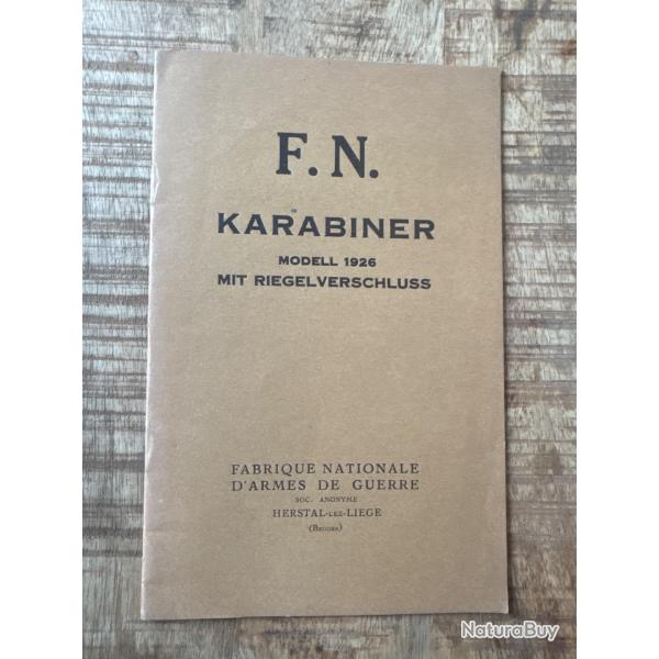 Catalogue pour Browning modle 1926. En allemand.