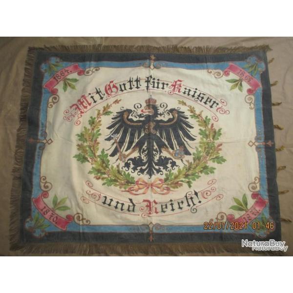 Superbe drapeau Marine Imp�riale Allemande v�t�rans 1870 Kaiserliche Marine MUTTERSCHIED 1904