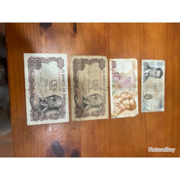 Lot 4 billet etranger