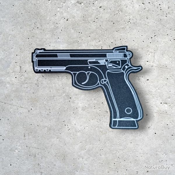 D�coration Murale CZ Shadow - Silhouette d'Arme Noir et Blanc - Fabriqu� en France