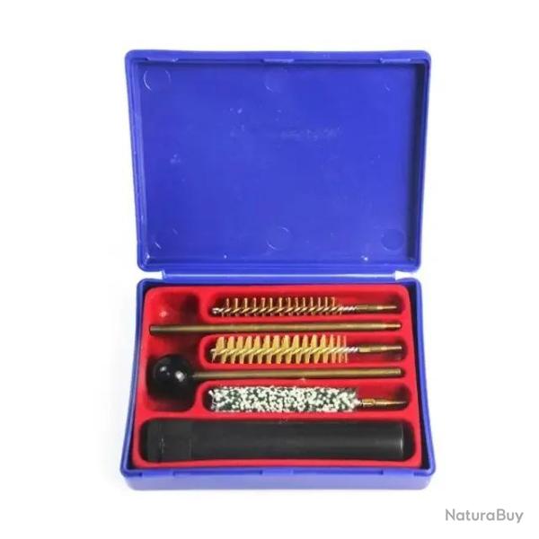 Kit de Nettoyage Pistolet Revolver Calibre .22 - Tige Laiton 3 Brosses Coffret Compact Entretien A