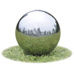 Sph&egrave;re de fontaine de jardin avec LED Acier inoxydable 30 cm