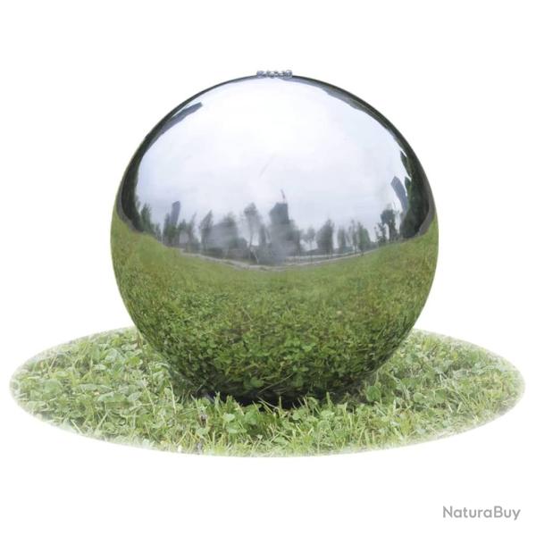 Sphre de fontaine de jardin avec LED Acier inoxydable 30 cm alsavelo